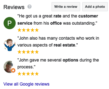 google reviews